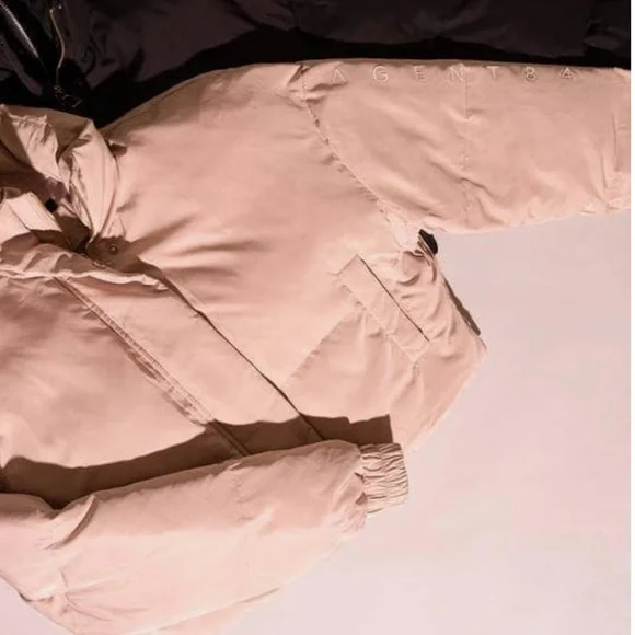 NWT Cropped Puffer Jacket - Latte - Picture 8 of 12